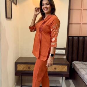 Terracotta Charm Pintuck Kurti Set