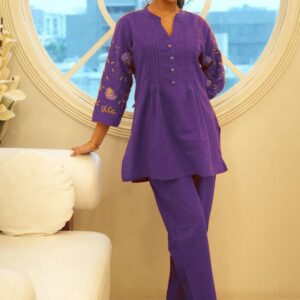 Royal Bloom Pintuck Kurti Set